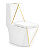 Vaso Sanitário Caixa Acoplada Monobloco Imperial Diamond Gold - Imagem 1