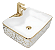 Cuba Pia Louça Cerâmica Apoio Banheiro 49x38cm Luxo Gold - Imagem 1