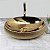 Cuba Pia Louça Cerâmica Apoio Banheiro 59x41cm Luxo Gold - Imagem 3