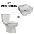 Kit Vaso Sanitário Basic + Cuba Cerâmica Apoio 40x40 cm - Imagem 1