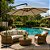 Ombrelone Guarda Sol Premium de Luxo Impermeável Com Haste Lateral 3m Para Piscina Jardim Área Externa - Imagem 4