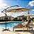 Ombrelone Guarda Sol Premium de Luxo Impermeável Com Haste Lateral 3m Para Piscina Jardim Área Externa - Imagem 6
