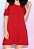 Vestido Maria Paes Curto Vermelho  com Recorte na Manga - Imagem 1