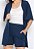 Conjunto Maria Paes Short, Kimono e Regata Marinho e Off White - Imagem 1