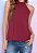 Blusa Maria Paes Gola Alta Vinho - Imagem 1