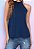 Blusa Maria Paes Gola Alta Marinho - Imagem 1