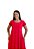 Vestido Maria Paes Midi Manga Curta Vermelho - Imagem 3