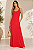 Vestido Maria Paes Longo de Bolso Vermelho - Imagem 1