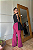 Calça Pantalona Paige - Sarja Rosa Escuro - Imagem 2