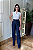 Calça Pantalona Valentine - Jeans Escuro - Imagem 1