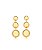 Brinco 3 esferas em ouro 18k - Imagem 1