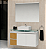 Kit gabinete, base de vidro,cuba e espelheira 0,80MT Branco/Freijo 096599 - Imagem 1