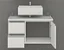 Kit gabinete, base de vidro,cuba e espelheira 0,60MT Branco/Freijo 095599 - Imagem 2