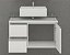Kit gabinete, base de vidro,cuba e espelheira 0,60MT Branco 095199 - Imagem 2
