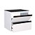 Kit gabinete Aço, base de vidro, cuba e espelheira  0.60MT Branco 3791 - Imagem 2