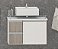 Kit gabinete Cristal,base de vidro e cuba 0,60MT Branco/Madeirado 09549900 - Imagem 1