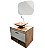 Kit gabinete Roma, base de vidro, cuba e espelheira  0,70MT Madeirado/Cinza 45642 - Imagem 1