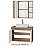 Kit gabinete Ripado, Base de vidro, Cuba e Espelheira C/Armario 0.80MT Avelato/Branco 43941 - Imagem 2