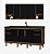Kit Gabinete Madeira 29242 + aereo Avelato/Preto 1.74MT - Imagem 1