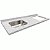 Pia granito Portinari Cuba funda/sobreposta/acabamento duplo C/parte seca e corte cooktop 4\5 bocas 1.80MT - Imagem 1