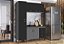 Kit Gabinete 472342+ Aereo + Paneleiro Cinza/Preto 1.44MT - Imagem 1