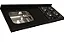 Pia granito Aracruz Cuba Funda/Sobreposta/Parte seca e corte cooktop Nicho 48x28 - 2 bocas Direito 1.20MT - Imagem 1