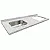 Pia granito Portinari Cuba Funda/Sobreposta/Parte seca e corte cooktop Nicho 63x36 - 5 bocas Direito 2.00MT - Imagem 1