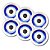 Jogo 6 Pratos Sobremesa Coupe Azul Olho Grego - Cerâmica Scalla - Imagem 1