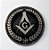 Emblema Maçonaria Metálico - Esquadro e Compasso - Ramos Niquelados - Imagem 2