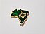 Pin Boton Broche Maçonaria Brasil Verde com  Esquadro e Compasso - Imagem 1