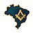 Pin Boton Broche Maçonaria Brasil Azul - Imagem 2