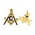 Pin Broche Maçonaria Esquadro e Compasso Dourado-G - Imagem 2