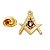 Pin Broche Maçonaria Esquadro e Compasso Dourado-G - Imagem 1