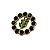 Pin Broche Acácia Strass Verde Maçonaria - Imagem 1