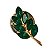 Boton Pin Folha De Acácia Verde - Dourado - Imagem 2