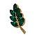 Boton Pin Folha De Acácia Verde - Dourado - Imagem 4
