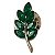 Boton Pin Folha De Acácia Verde - Prateado - Imagem 1