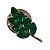 Boton Pin Folha De Acácia Verde - Prateado - Imagem 3