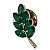 Boton Pin Folha De Acácia Verde - Prateado - Imagem 2