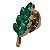 Boton Pin Folha De Acácia Verde - Prateado - Imagem 4