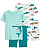 Kit Pijama Infantil 4 Peças Tubarões - Imagem 1