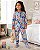 Macacão Pijama Infantil Carters Fleece Floral Blue - Imagem 1