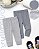 Kit Calça Bebê Carters Cinza e Listrado - Imagem 1