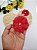 Aplique Flor Organza com Perolas e Strass, Grande 7cm com 1 unidade. - Imagem 2