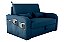 Sofá Cama Lady Dai Matrix 2 Lugares Veludo Azul - Imagem 1