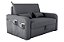 Sofá Cama Lady Dai Matrix 2 Lugares Veludo Chumbo - Imagem 1