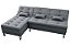 Sofá Cama Nice 2 Lugares com Chaise Veludo Chumbo - Imagem 3