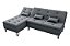 Sofá Cama Nice 2 Lugares com Chaise Veludo Chumbo - Imagem 4