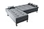 Sofá Cama Nice 2 Lugares com Chaise Veludo Chumbo - Imagem 5