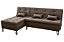 Sofá Cama Nice 2 Lugares com Chaise Veludo Marrom - Imagem 1
